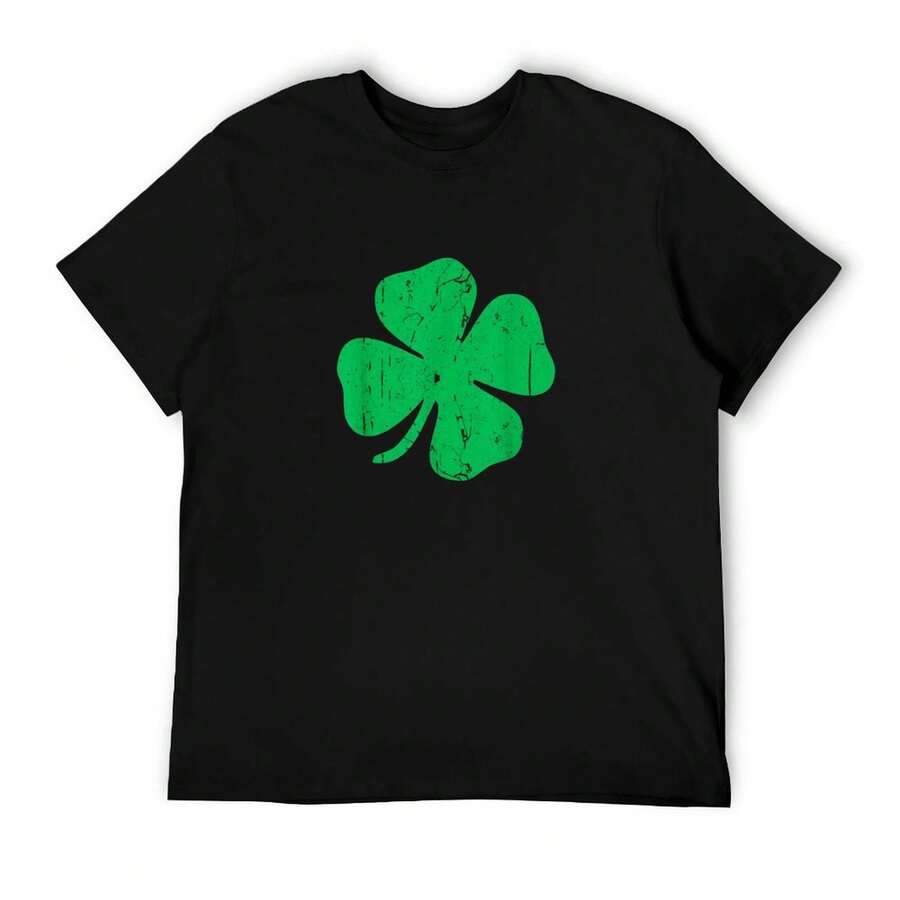 Four Leaf Clover Print Women's T-Shirt, Comfortable Casual Wear, Design, High-Quality Short Sleeve T-Shirt