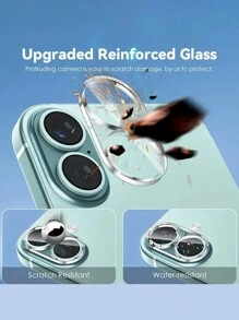 3D Thickened Glass Camera Lens Protector For IPhone 17/17 Pro/17 Pro Max/17 Air /11/12/13/14/15/16 Pro Max Plus, Provides Full Coverage Rear Camera Film, Scratch-Resistant, Easy To Install