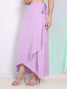WRAP OVER WRAP SKIRT VARIOUS WAYS TO WEAR IT - 紫丁香色 - 查看 3