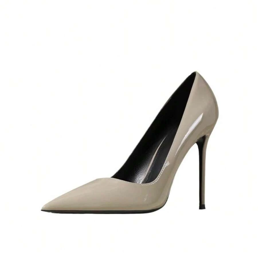 Chaussures à Talons Hauts Pointus Pour Femmes - Simili Cuir, Talon 10 Cm, Bout Effilé - 6