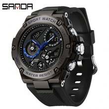 SANDA. SANDA Men Quartz Watch Military Alarm Clock Sport Waterproof Chronograph Date Wristwatches Men's Dual Display LED Digital Electronic Watches - one-size - View 13
