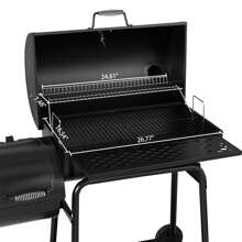 30" CC1830F Charcoal Grill With Offset Smoker - 黑色 - 查看 3
