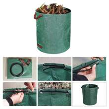 Garden Waste Bag 60L-500L Large Capacity Garden Bag Reusable Waterproof Leaf Sack Storage Collection Container For Garden Yard
