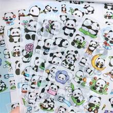 6 Pezzi di adesivi carini a forma di panda, in PET impermeabili, decalcomanie autoadesive a cartoni animati, per scrapbooking, diari, accessori fai-da-te - colori misti, diario, adesivi, forniture scolastiche, ritorno a scuola - Multicolore - Visualizzare 10