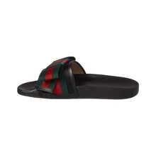 Gucci Hebilla deslizante de satén y goma con diseño de arco web - Negro - Ver 2