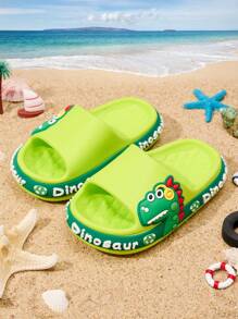 幼儿男孩舒适时尚休闲卡通可爱轻便泡沫拖鞋，春夏 - 綠色 - 查看 4