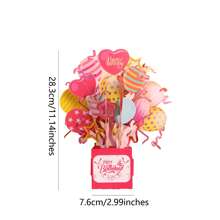 1 stuk Happy Birthday Pop-Up Box-kaart, handgemaakte 3D-ballonverjaardagskaarten met een klein briefje om te schrijven en een envelop, woondecoratie, feestbenodigdheden, Moederdag, cadeau voor moeders, terug naar school, schoolbenodigdheden