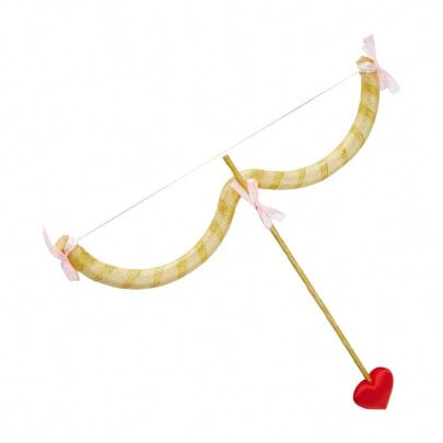 2pcs Halloween Cupid Archery Toy Set Valentines Day Red Bow  Arrow Set Cupid Costume Accessories For Women Girls