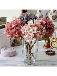1PC/3PCS/5PCS Artificial Hydrangea Flowers Silk Bouquets Fake Plants For Spring Wedding Vase For Home Dining Room Bedroom Decorations, Mother's Day Valentine's Day Festival Birthday Party Accessories, Outdoor Garden Decorations Autumn Gifts Graduation