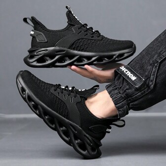 男士休闲时尚运动鞋，带编织鞋底