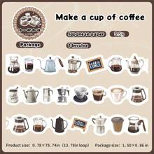 1 Roll MINI Coffee And Bread Doughnut Pattern Stickers On Roll Cutting Decor Sketchbook Aesthetics Scrapbooking DIY Collage Card Material Washi Tape Office & School Supplies