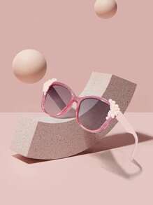 1/2 件女孩 3-8 岁波西米亚风蕾丝方形镜框时尚粉色眼镜适合节日出游和节日礼物 - 彩色 - 查看 12