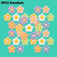 1 Set Of 5/10/20/30/50pcs Random Flower Themed Shoe Decorations, Can Be Matched With Other Shoe Accessories For Decoration. Suitable For Birthday, Party, Holiday, Valentine's Day. Shoe Decor, Shoe Accessories, Shoe (Accessories) Decoration