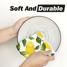 2条柠檬图案厨房毛巾，速干，可清洁碗碟，亦可作装饰茶巾，柠檬图案，适合作为乔迁礼物、餐桌巾、家居用品、婚礼用品、宴会巾、自助餐巾、浴室厨房用品、圣诞装饰品、家居圣诞礼物、圣诞装饰。 - 彩色 - 查看 6