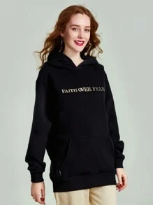 Sudadera con capucha cristiana "La fe sobre el miedo", sudadera cristiana, sudadera con capucha de Jesús, sudadera de moda, camiseta con versículo bíblico, ropa unisex estética