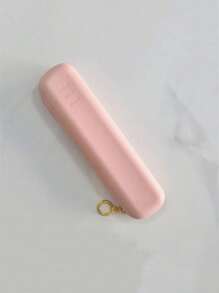 1 pieza Estuche protector de silicona para brochas de maquillaje, bolso de viaje portátil a prueba de polvo para almacenar brochas de maquillaje/lápices/lápiz labial/rímel y otras herramientas cosméticas, bolsa de aseo, bolsa de viaje, almacenamiento de maquillaje, bolsa de playa, vacaciones, artículos esenciales, útiles escolares, artículos esenciales de viaje, para mujer, para dormitorio universitario, para baño