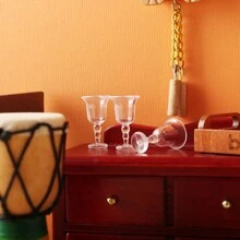 Juego de 5 piezas, 10 piezas o 20 piezas de Miniatura de Vasos de Vino, Tazas de Bebidas Realistas, Modelos de Copas de Plástico, Tazas en Miniatura, Accesorios de Muebles de Copa para Casa de Muñecas, Decoración de Tazas Vacías para Casa de Muñecas