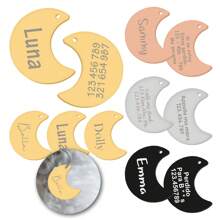 Customizable 10 Font Options, 4 Color Choices, Personalized Pet Name And Contact Information Tag, Stainless Steel Anti-Lost Name Plate For Cats And Dogs - Multicolor - View 6