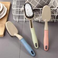 长柄清洁刷，塑料角刷，适用于浴室、厨房、瓷砖地板，手动操作，返校