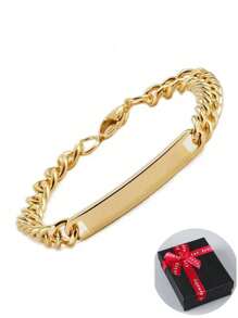 Klassischer Vintage Edelstahl Herrenkette gebogenes Marken-Armband mit individueller Gravur, anpassbares Namensarmband, Hochzeitsschmuck, Jahrestags- oder Valentinstaggeschenk für Freund, Ehemann, Weihnachtsgeschenk für Männer mit Geschenkbox, Multifunktional, langanhaltend, Dekorativ, Wiederverwendbar, Exquisit, Stilistisch, Hochwertig, Farbig, Modern, Individuell, Personalisiert, Einzigartig, Ideales Geschenk für ihn, ideales Geschenk für sie