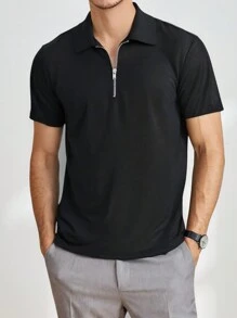 Camisa polo de manga corta para hombre talla grande, estilo básico vintage, moda