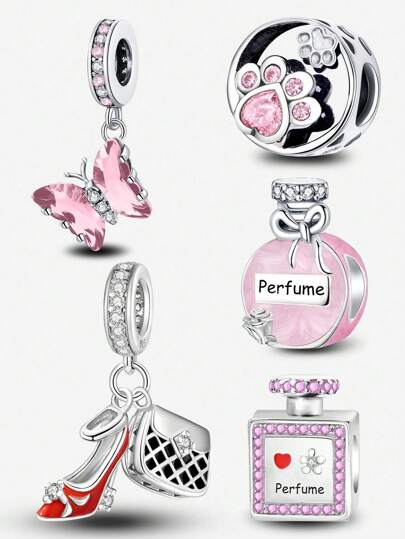 1 PC 925 Sterling Silver Shop Perfume Bags Pendant Charm Pendant Ball Suitable For Bracelets DIY Women's Jewelry