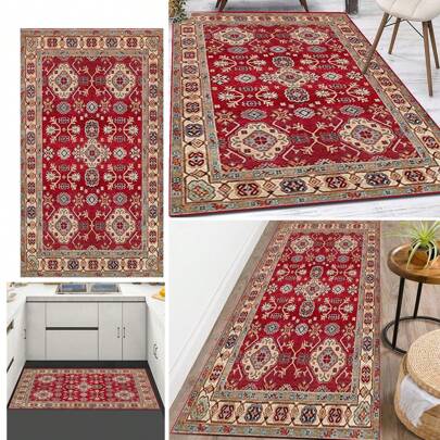 Polyester Fiber Washable Non-Slip Carpet Runner For Entryway, Long Hallway, Living Room, Bedroom, Kitchen, Laundry Room, Anti-Stain And Water Resistant