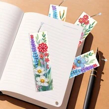 5 Pieces Diamond Painting Bookmarks Set, Made Of PET Material With Colorful Glass Effect, Double-Sided Wheat Ear Design, Ideal For Readers