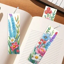 5 Pieces Diamond Painting Bookmarks Set, Made Of PET Material With Colorful Glass Effect, Double-Sided Wheat Ear Design, Ideal For Readers