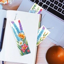 5 Pieces Diamond Painting Bookmarks Set, Made Of PET Material With Colorful Glass Effect, Double-Sided Wheat Ear Design, Ideal For Readers