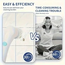 A Set Of Rechargeable Electric Cleaning Brushes With 5 Brush Heads - A Multifunctional Handheld Brush With USB Charging, Suitable For Household Cleaning Tools In Bathrooms, Kitchens, Bedrooms, Living Rooms, And Toilets