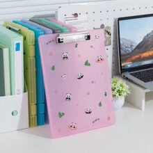 A4 Cardboard Cartoon Panda File Folder Clipboard, Thick Document Organizer Box, Multi-Functional Desk Pad With Storage - Multicolor - View 8