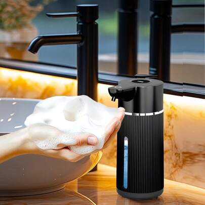 Contactless Foam Soap Dispenser, Automatic Liquid Soap Dispenser, Automatic Soap Dispenser, Kitchen Soap Dispenser, Soap Dispenser, Stripe Soap Dispenser, High Capacity Battery, USB Rechargeable, Desktop & Wall Mount Dual Use, 4 Modes Adjustable, M15 With LED Display, M10 With Heart Mark, 350ml-420ml/14.2oz, Suitable For Bathroom And Kitchen