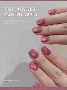 XEIJAYI 1Pc 15Ml Rose Majesty Cat Eye Nail Polish Soak Off UV LED Gel Varnish Nail Art For Women DIY-No Magnetic Stick Included - 粉色 - 查看 2