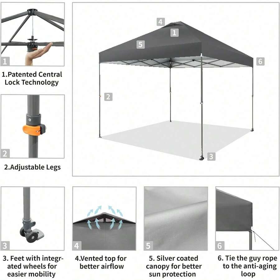 Emiif Mini Head Shelter Ten Sun Shade Head Pop-Up Canopy Beach Tent