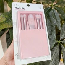 Morandy Farbige Mini Pinselset, tragbares Make-up Pinselset mit Spiegel, beinhaltet 5 Pinsel (Lidschatten, Puder, Nasen Konturierung) für einen transparenten Make-up Look, erhältlich in blau und rosa Farben