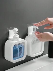 1 件透明皂液器，透明泵瓶台面液体皂液器，适用于浴室，可再填充空瓶，适用于洗发水、护发素、沐浴露、浴室配件 - 彩色 - 查看 5