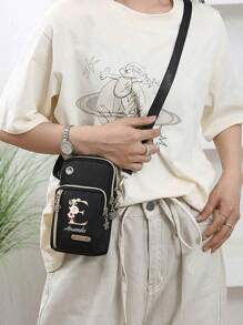 Aanpasbare mini-crossbodytas met telefoonvak en portemonnee - waterdicht, casual stijl voor dagelijks gebruik en reizen - perfect cadeau-idee, mini-crossbodytas, waterdicht, telefoonvak, portemonnee