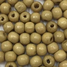 Pearl Bead Ball Wood Bead 8mm - 米色 - 查看 2