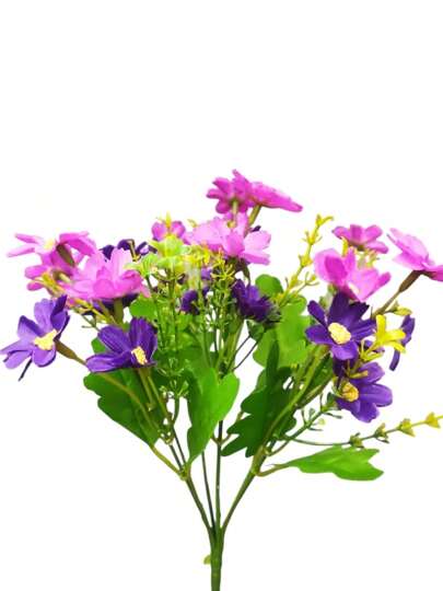 Buquê de Mini Margarida artificial com 7 galhos de flores