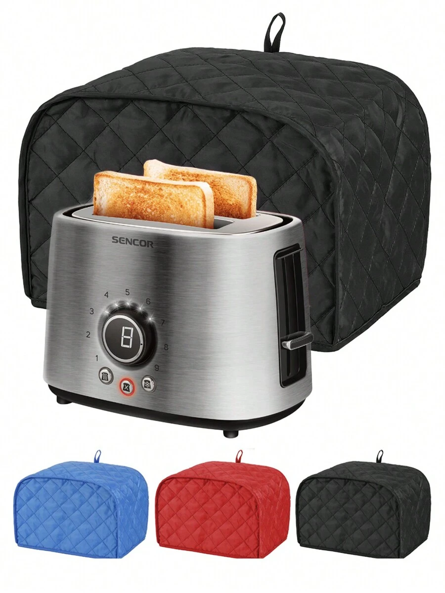 2 Slice Toaster Cover, Polyester Fabric Quilted Toaster Appliance Dust-Proof Cover For Kitchen Small Appliance Dust Cover And Fingerprint Protection - Black - View 1