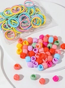 VBOOR 750pcs/Set Cute Hair Accessory Gift Set, Includes Candy-Colored Mini Hair Ties, Flower Mini Hair Clips, Bean Hair Clips, Suitable For Girls And Women, Daily Styling Matching, Sweet & Lovely Styles - Birthday Gift, Valentine's Day Gift Valentines