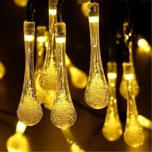 Solar Powered Floor Lamp, Water Drop Fairy Lamp - Solar Powered Water Drop Design, Waterproof For Outdoor, Garden, Yard, Porch, Wedding, Party, Christmas Decoration