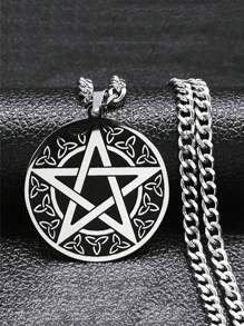 巫术哥特式黑暗五角星项链不锈钢原创四字神名所罗门护身符项链女士珠宝圣诞新年情人节节日礼物 QKC - 多色 - 查看 16