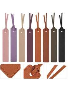 1 Retro Style Mini Portable Leather Bookmark Clip, Sewn With Classic Leather Rope, Bookmark, Reading Gift - Multicolor - View 10
