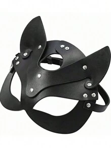 1 Piece Handmade Female PU Leather Cat Mask - Gothic Erotic Costume Accessory - For Cosplay Couple Dating And Party Performance