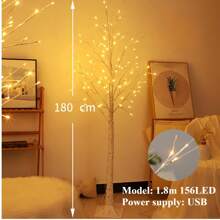 1Pc 4FT/72LED,6FT/156LED Berkenboom Licht,8 Functies, Lamp Vloer Kunstmatige Berkenboom Met Licht Voor Thuis Festival Feest Verjaardag Bruiloft,Kerstdecoratie,Thanksgiving Decoratie,Woonkamerdecoratie,Binnen- En Buitendecoratie,Kamerdecoratie Kerstdecoratie Kerstlicht Slaapkamerdecoratie Woondecoratie Feestdecoratie Vakantie Festivalkerstcadeau Thanksgiving Kerstboomdecoratie Ornamenten