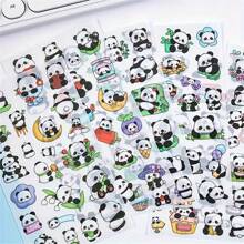 6 Pezzi di adesivi carini a forma di panda, in PET impermeabili, decalcomanie autoadesive a cartoni animati, per scrapbooking, diari, accessori fai-da-te - colori misti, diario, adesivi, forniture scolastiche, ritorno a scuola - Multicolore - Visualizzare 4