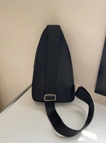 休闲百搭胸包，简约健身便捷户外旅行单肩斜挎包 - 黑色 - 查看 4