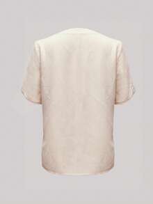 Blusa informal de color liso para vacaciones de mujer